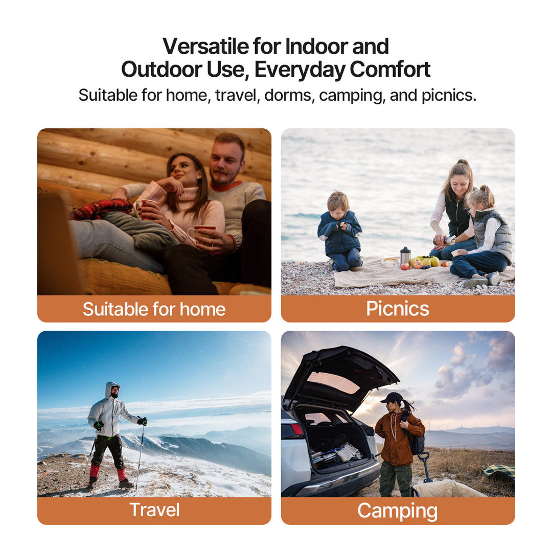 Warmtewereld™ USB-verwarmde sherpa plaid met drie standen en rits