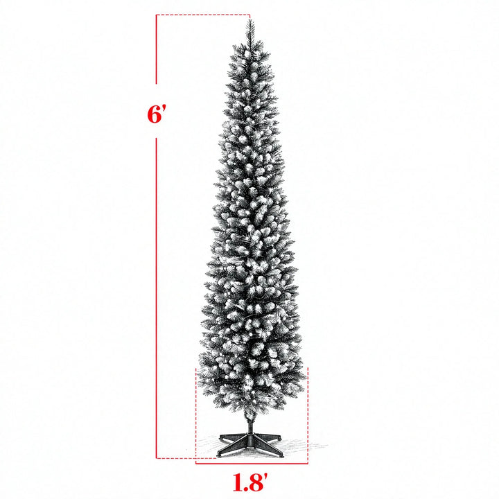 Smalle kerstboom met witte puntjes en lichtjes