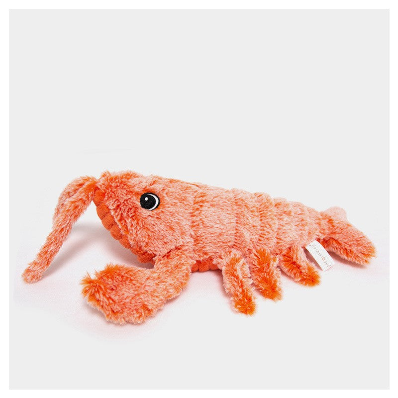 Oranje pluche kreeft kattenspeelgoed