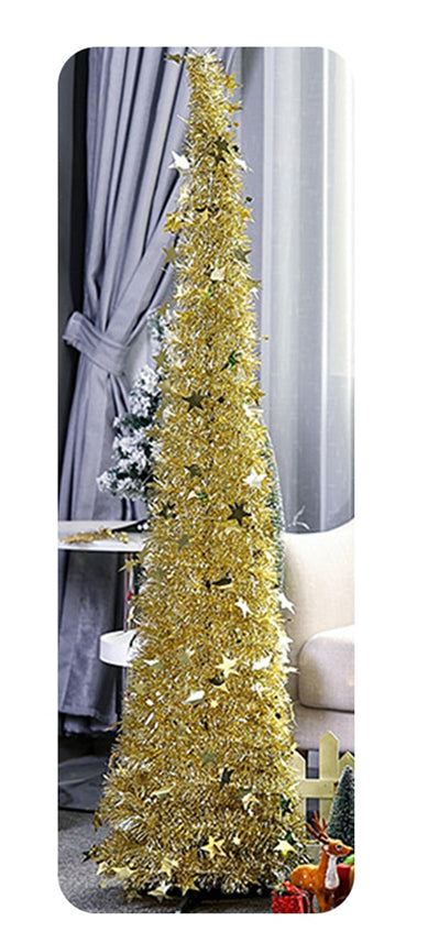 Opvouwbare kerstboom met glitters en standaard – 120 of 150 cm
