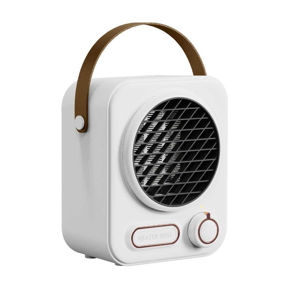 Compacte retro kachel met handvat in leerlook