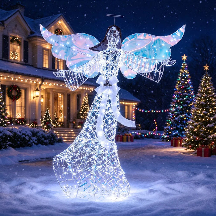 Warmtewereld Verlichte kerstengel 158 cm met 230 koudwitte leds