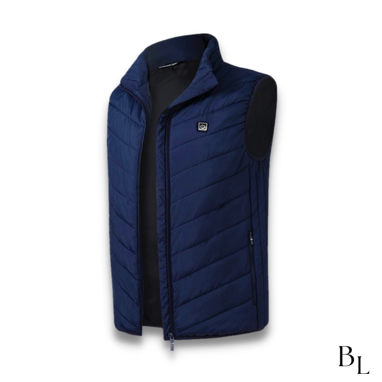 Warmtewereld™ Verwarmde bodywarmer van wind- en waterdicht nylon met nekwarmte