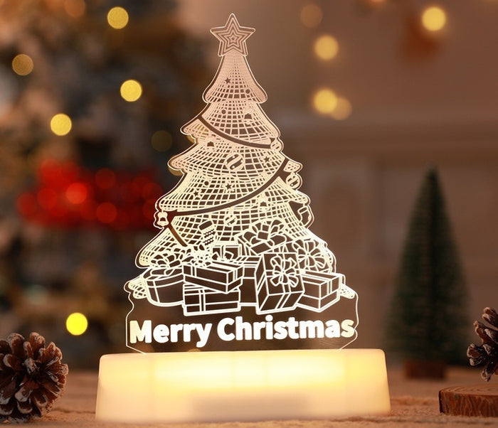 Warmtewereld 3D kerstlampje van acryl met warm wit licht