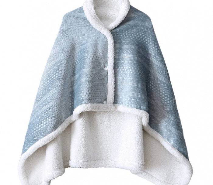 Warmtewereld Dubbele fleece omslagdeken met knopen en teddyvoering