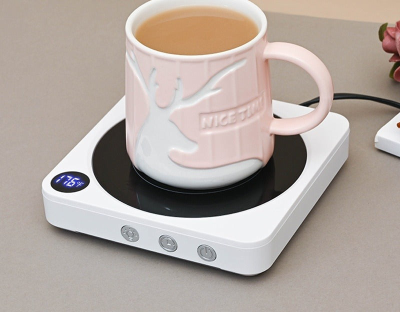 Mokwarmer met display en mok koffie