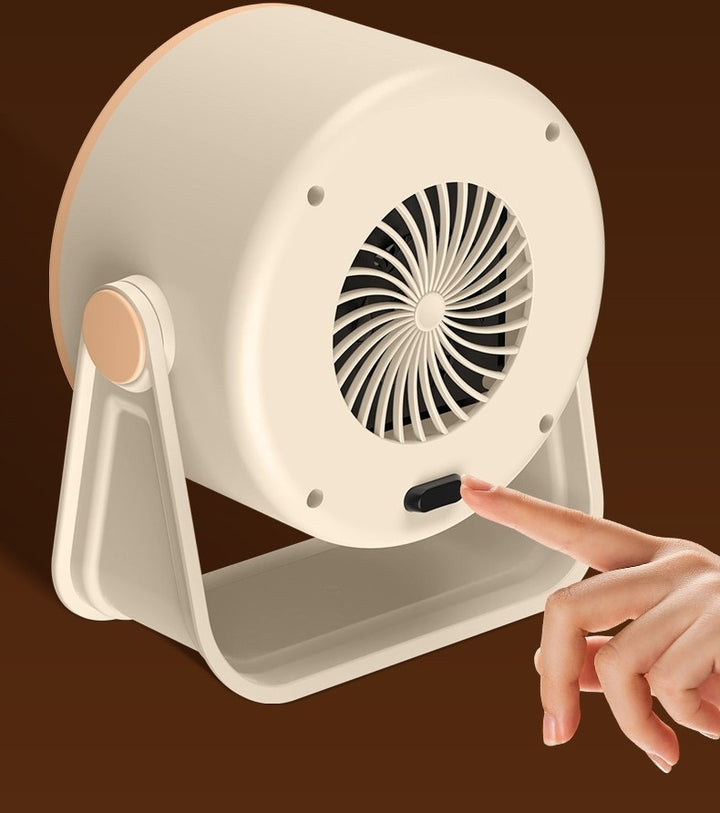 Ronde ventilatorkachel op kantelbare voet