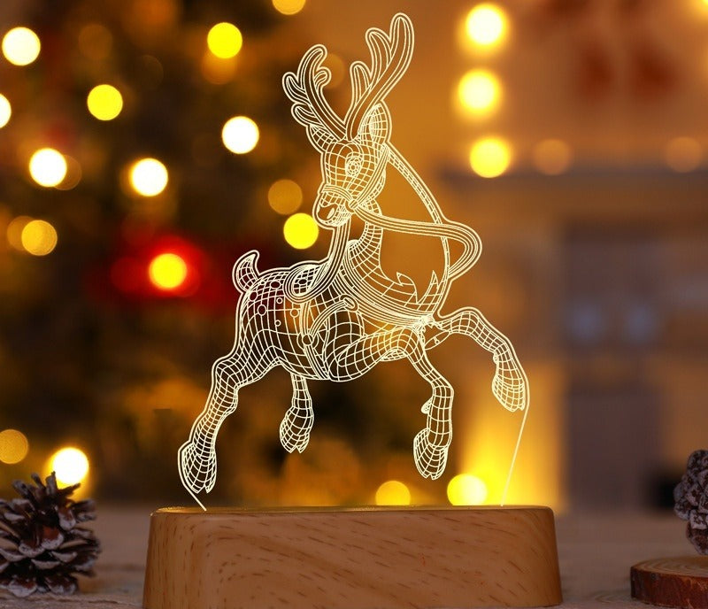 3D acryl kerstlampje met rendier