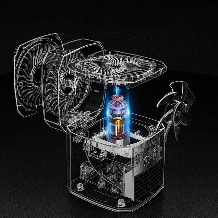 Warmtewereld™ Vierkant mini kacheltje 400W voor je bureau, stil en licht