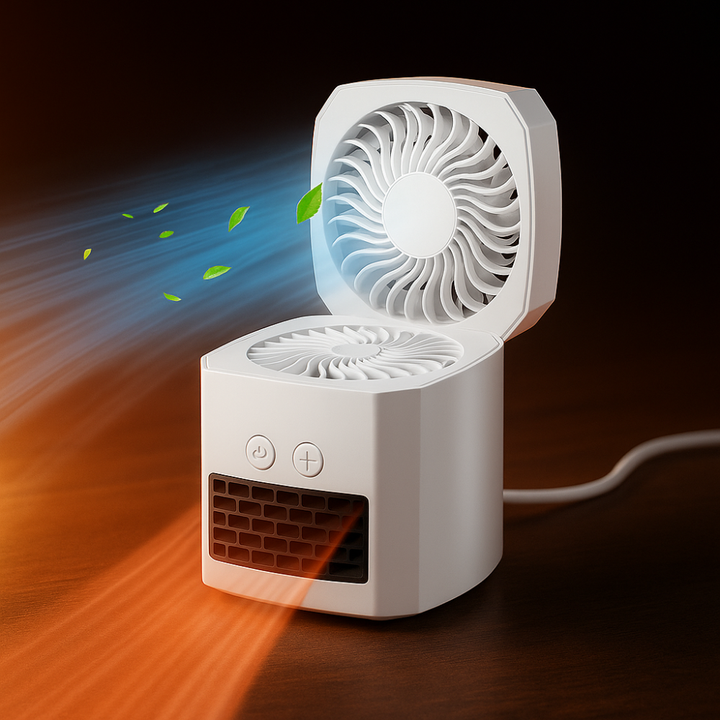 Warmtewereld™ Vierkant mini kacheltje 400W voor je bureau, stil en licht