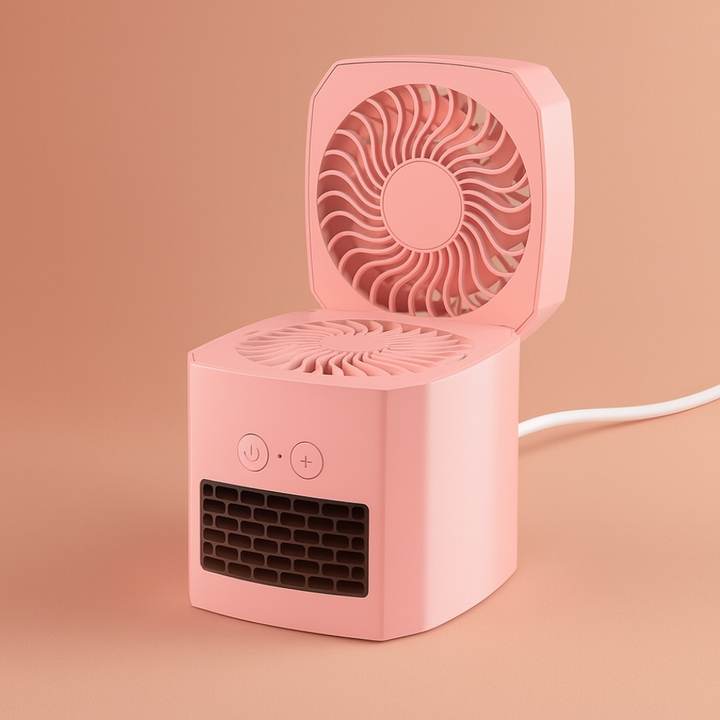 Warmtewereld™ Vierkant mini kacheltje 400W voor je bureau, stil en licht