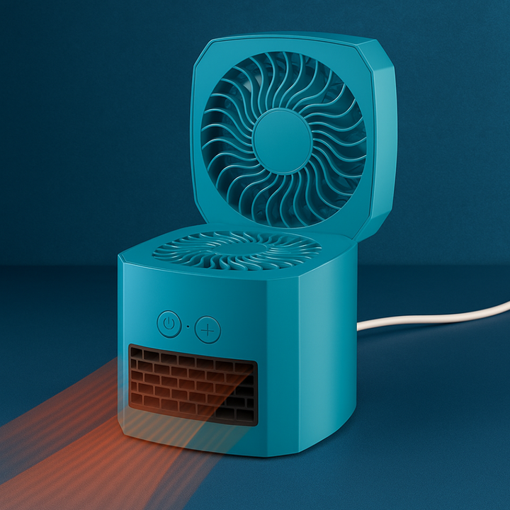Warmtewereld™ Vierkant mini kacheltje 400W voor je bureau, stil en licht
