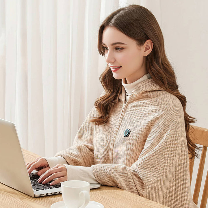 Warmtewereld™ USB-verwarmde omslagdoek van zacht katoenmix
