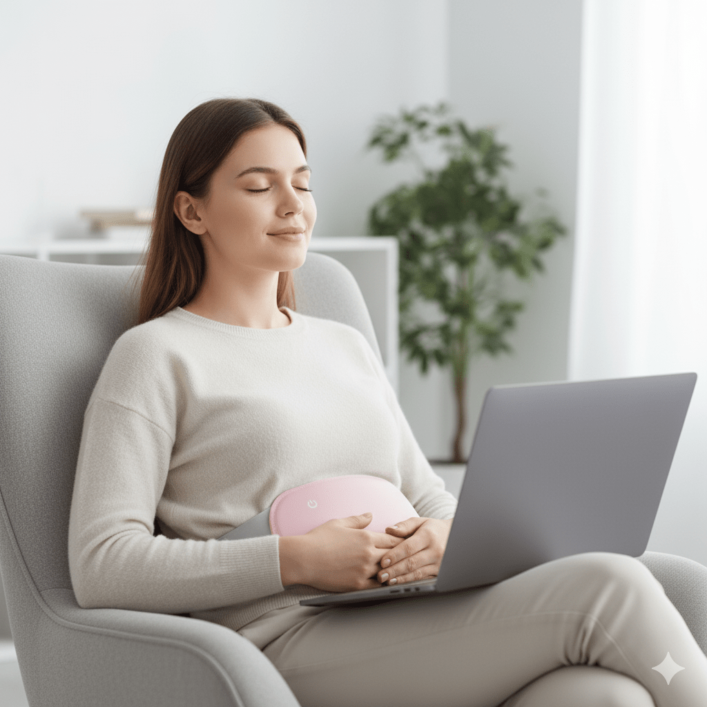 Warmtewereld™ Oplaadbaar warmtekussen voor je buik met vibratie