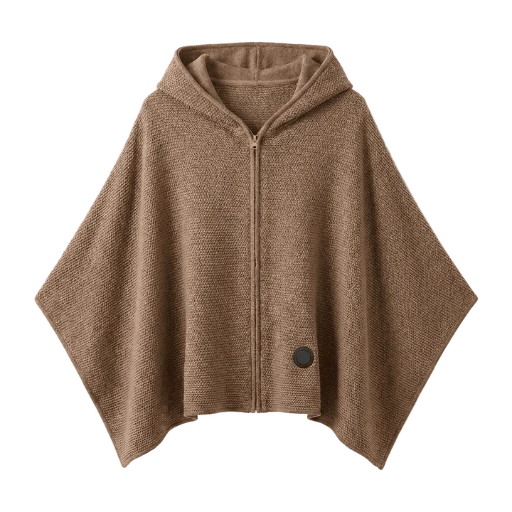 Warmtewereld™ Verwarmde omslagdoek met capuchon en rits, warm in 15 tellen