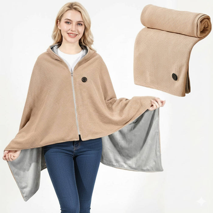 Warmtewereld™ USB-verwarmde omslagdoek van zacht katoenmix
