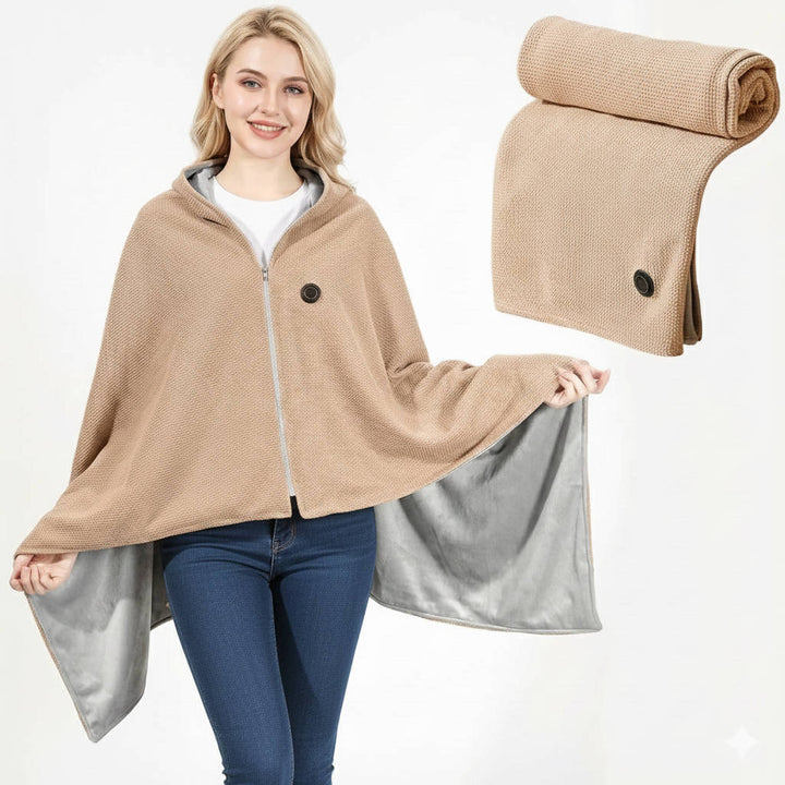 Warmtewereld™ USB-verwarmde omslagdoek van zacht katoenmix