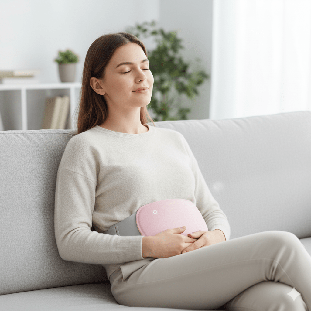 Warmtewereld™ Oplaadbaar warmtekussen voor je buik met vibratie