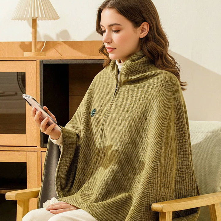 Warmtewereld™ USB-verwarmde omslagdoek van zacht katoenmix