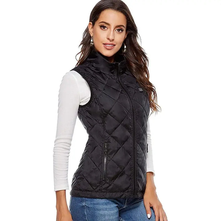 Warmtewereld™ Verwarmde bodywarmer dames met USB en 3 warmtestanden