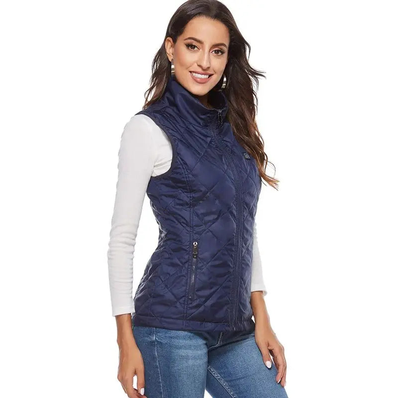 Warmtewereld™ Verwarmde bodywarmer dames met USB en 3 warmtestanden