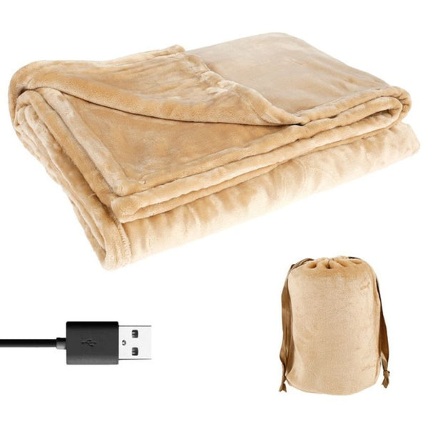 Warmtewereld™ Grote USB-warmtedeken van zachte flanel voor twee