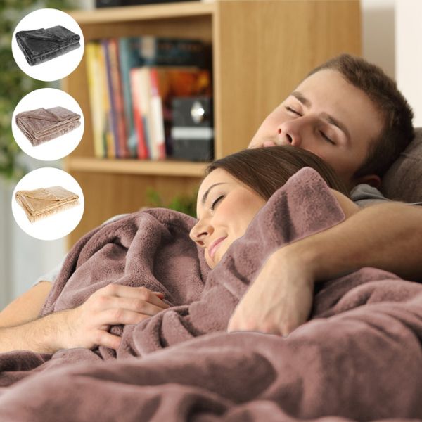 Warmtewereld™ Grote USB-warmtedeken van zachte flanel voor twee