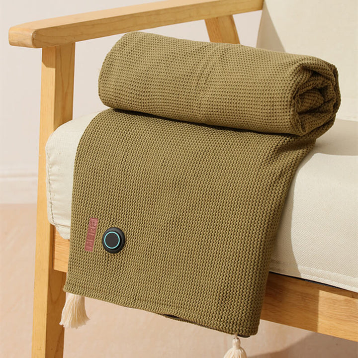 Warmtewereld™ USB-warmteplaid van wafelfleece met drie standen