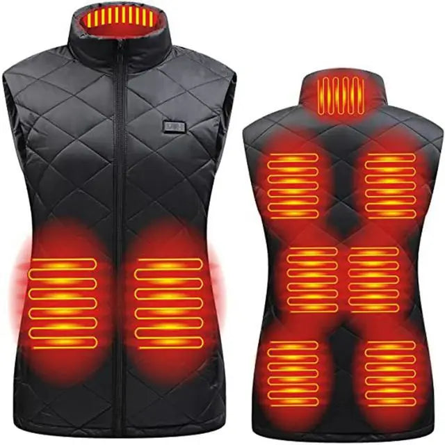 Warmtewereld™ Verwarmde bodywarmer dames met USB en 3 warmtestanden