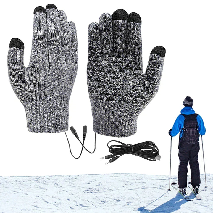 Warmtewereld™ USB-verwarmde gebreide handschoenen met antislipgrip
