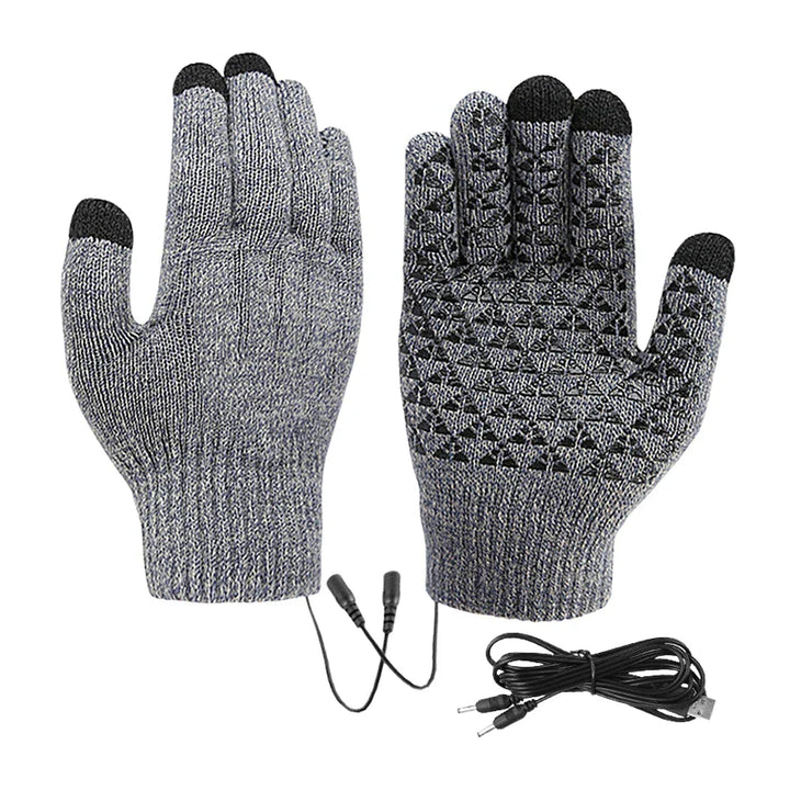 Warmtewereld™ USB-verwarmde gebreide handschoenen met antislipgrip