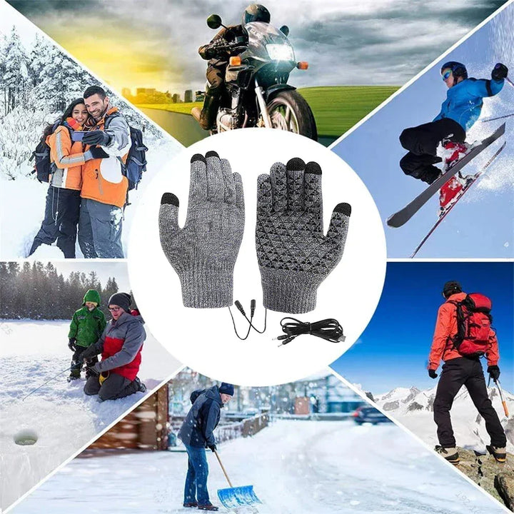 Warmtewereld™ USB-verwarmde gebreide handschoenen met antislipgrip