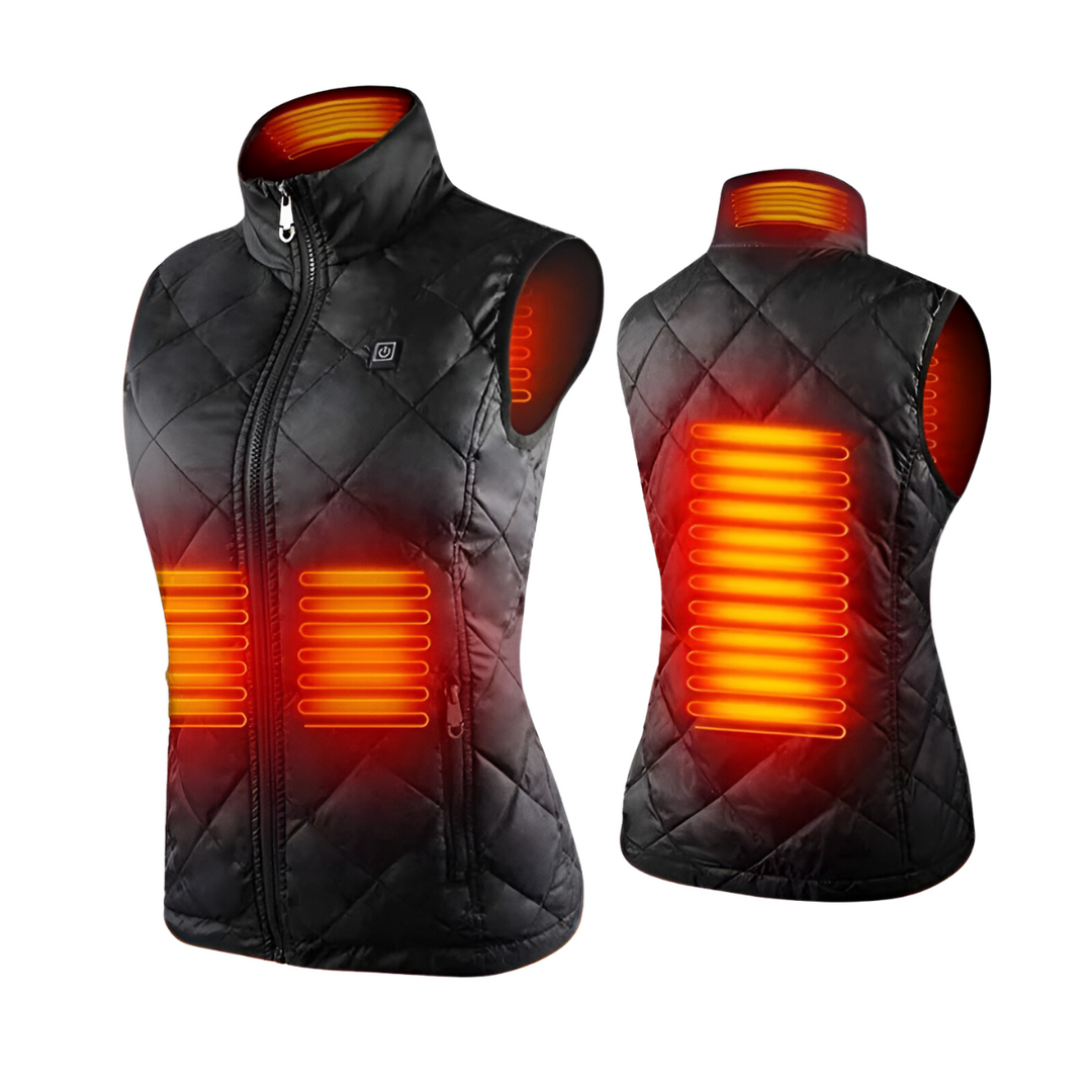 Warmtewereld™ Verwarmde bodywarmer dames met 9 zones en dubbele bediening