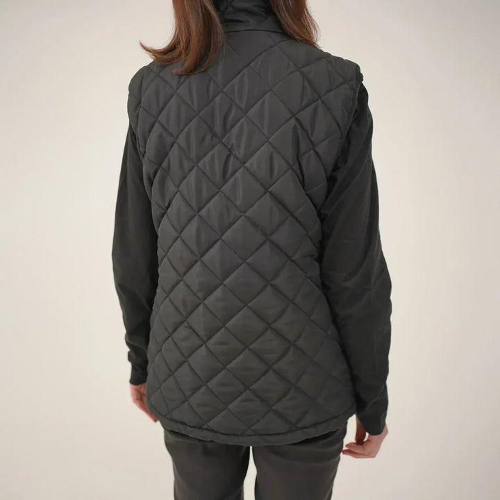 Warmtewereld™ Verwarmde bodywarmer dames met slanke pasvorm en nekwarmte