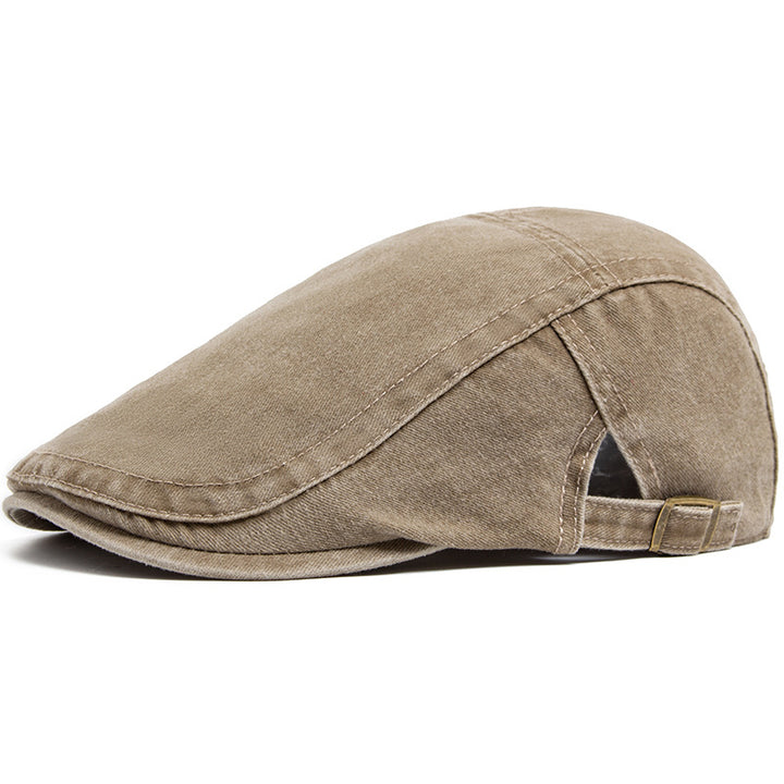 Gewassen denim flatcap