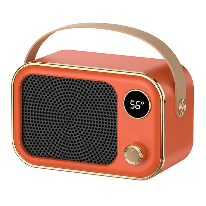 Warmtewereld Retro ventilatorkachel in radiolook met temperatuurscherm