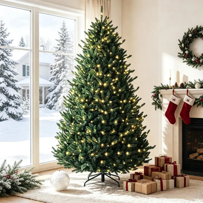 Warmtewereld Volle kerstboom met 480 leds en voetschakelaar