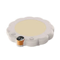 Bloemvormige mokwarmer met mok koffie
