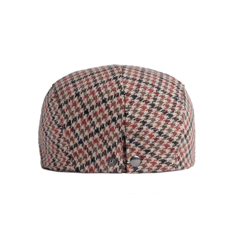 Flatcap met pied-de-poulepatroon