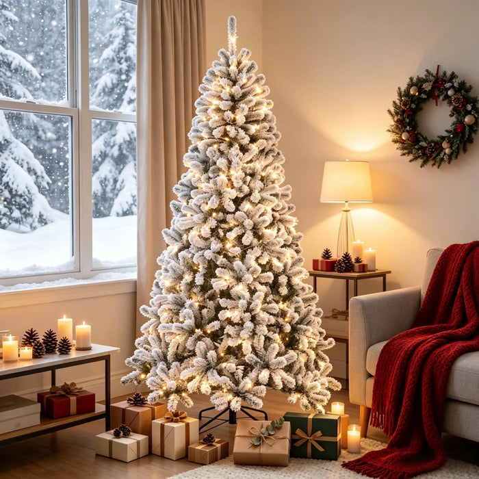 Warmtewereld Besneeuwde Northern pine 229 cm met 350 warmwitte leds