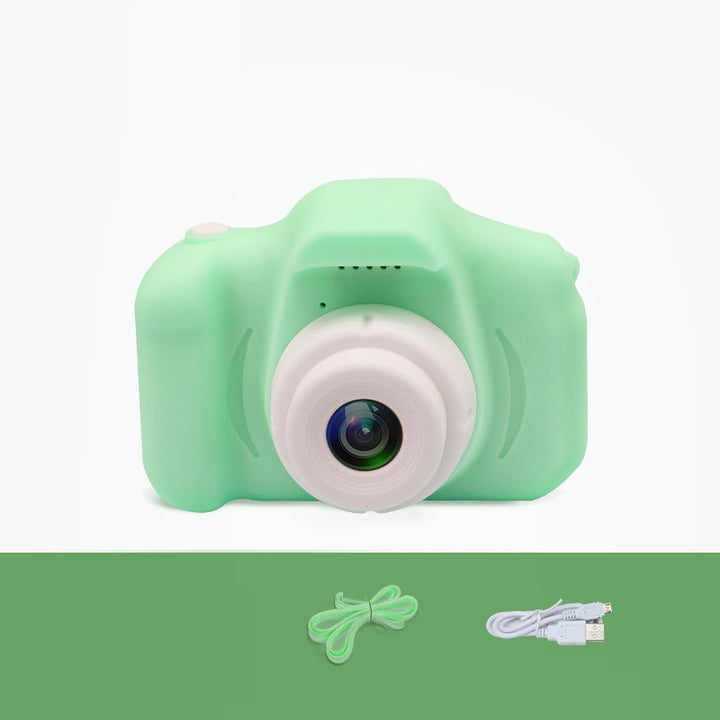 Roze mini kindercamera met siliconen hoesje