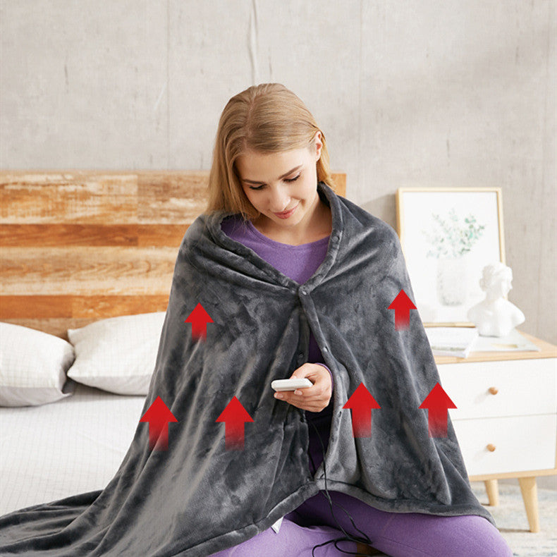 Verwarmde omslagdeken van coral fleece, USB met powerbank