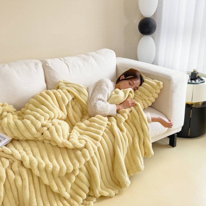 Warmtewereld Dikke dubbelzijdige plaid van imitatie konijnenbont