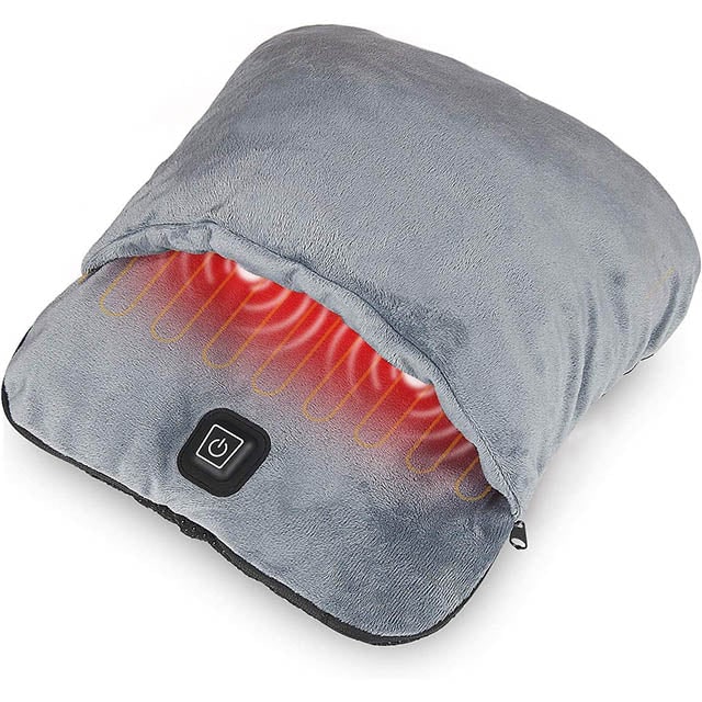 Warmtewereld™ Pluche voetenzak met warmte en vibratiemassage