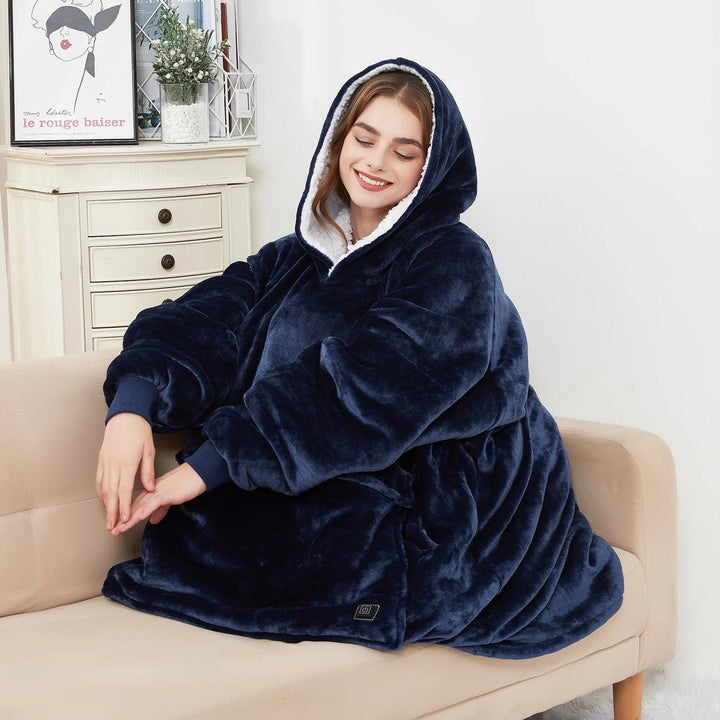 Warmtewereld™ USB-verwarmde deken met capuchon van zachte flanel