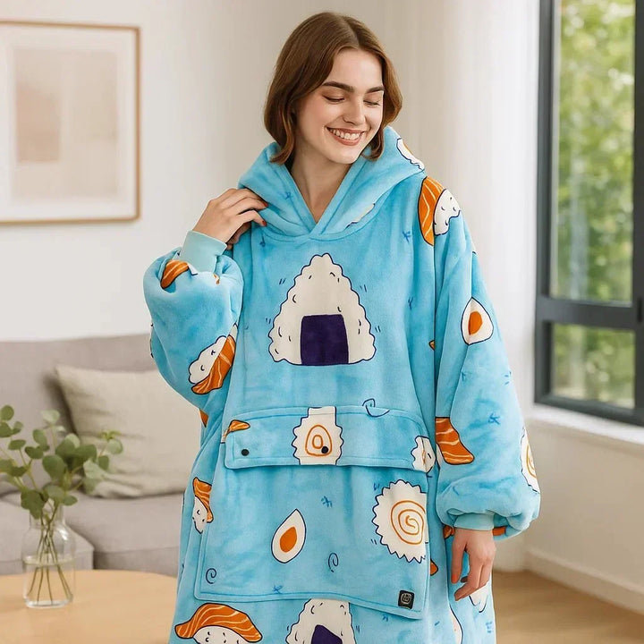 Warmtewereld™ USB-verwarmde deken met capuchon van zachte flanel