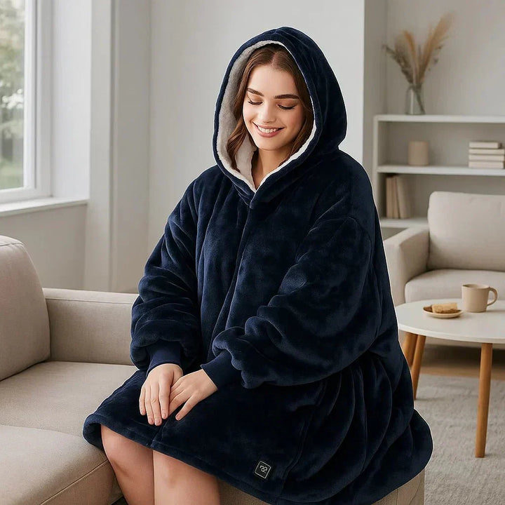 Warmtewereld™ USB-verwarmde deken met capuchon van zachte flanel