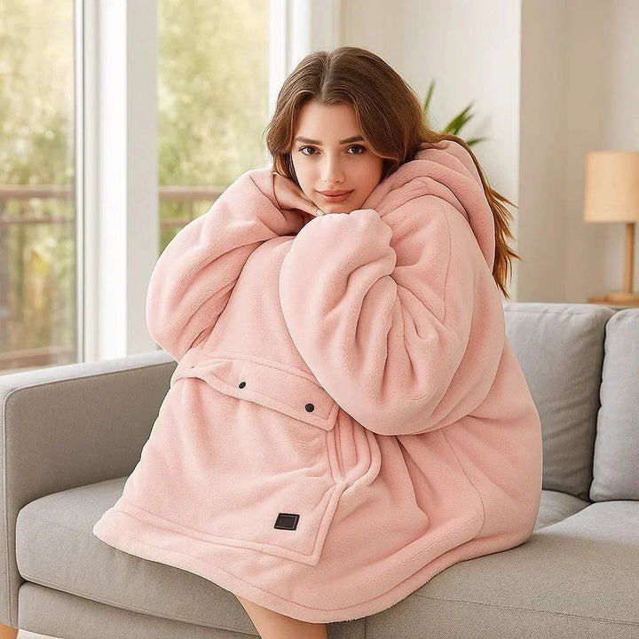 Warmtewereld™ USB-verwarmde deken met capuchon van zachte flanel