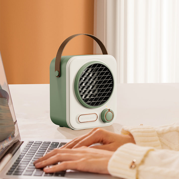Compacte retro kachel met handvat in leerlook