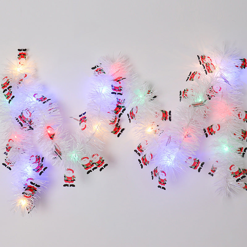 Kerstslinger met leds en kerstmannetjes